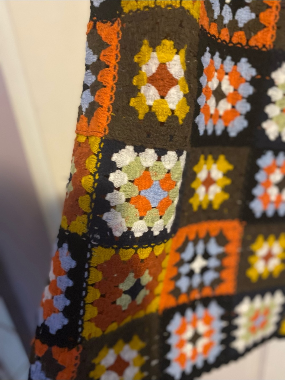 India Boutique Multicolor Crochet Square Patchwork Dress